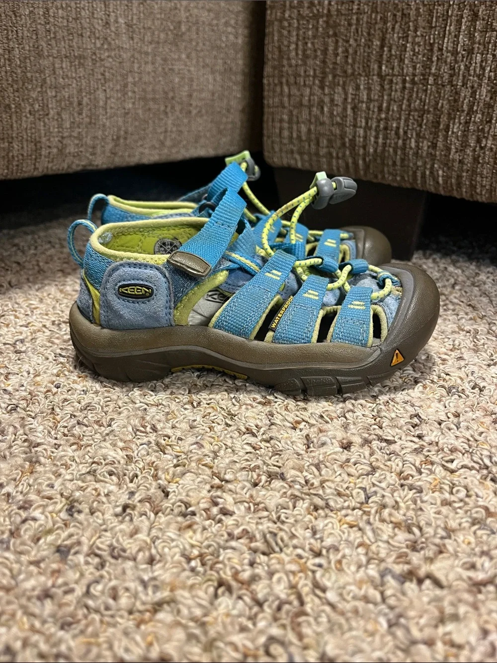 Keen Kids Blue and Lime Closed-Toe Water Shoes